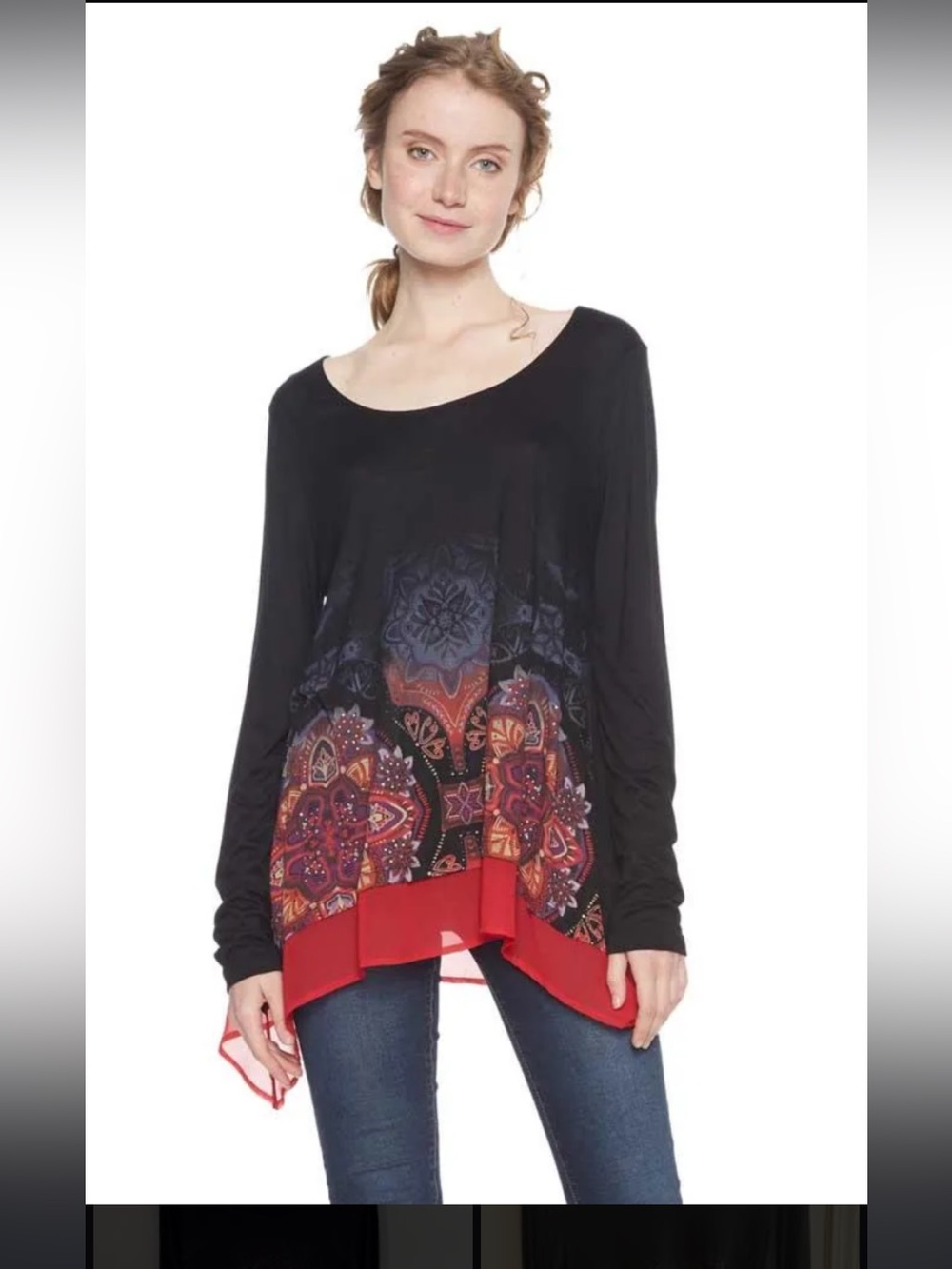 Desigual Olga Wavy hemmed Long Sleeve